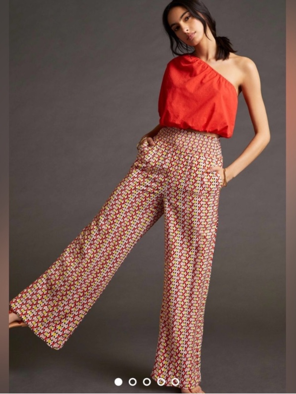 Anthropologie Maeve Printed Wide Leg Pants Multicolour size Medium Tall